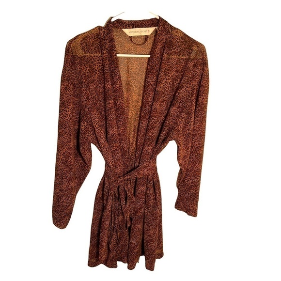 Victoria’s Secret Sheer Robe Animal Print Belted - Picture 1 of 9